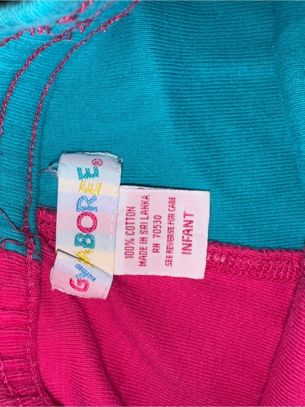 Vintage rainbow 🌈 Gymboree Pink and Teal Infant Outfit and matching shoes